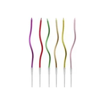 Dortová svíčka Dortové svíčky 6 ks Spirálky metalické 596611