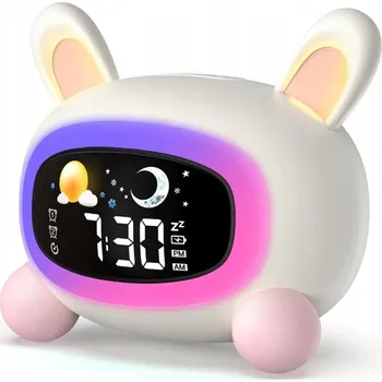 Lampička INTELIGENTNÍ HODINY BUDÍK LAMPIČKA NOČNÍ LED LAMPA PRO DĚTI DÍTĚ KRÁLÍK