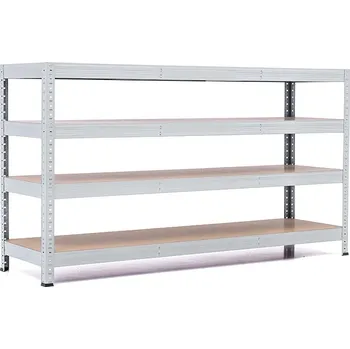 regál Policový regál Trestles RH 1000x1200x600, nosnost 1400 kg, 4 police Barva: šedá