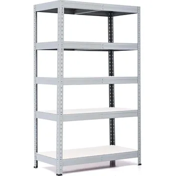 regál Policový regál Trestles RH 1500x1000x500, nosnost 1750 kg, 5 polic bílých Barva: šedá