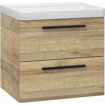 Koupelnový nábytek EBS Urban Skříňka s umyvadlem 61cm, dub Riviera/madlo černá URBAN61DRC