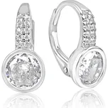 Meucci Stříbrné visací náušnice ROSA se zirkony