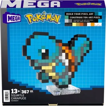 ostatní stavebnice MEGA CONSTRUX STAVEBNICE 367 dílů POKEMON SQUIRTLE PIXEL ART