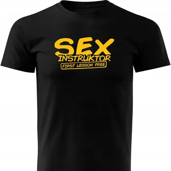Pánské tričko Dárek pro chlapce - černé tričko SEX INSTRUKTOR
