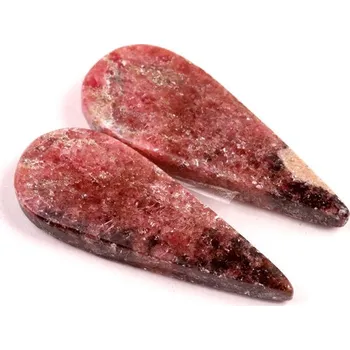 Přírodní kámen Kabošony páry Rhodonit č.P736 (40x15x6mm)
