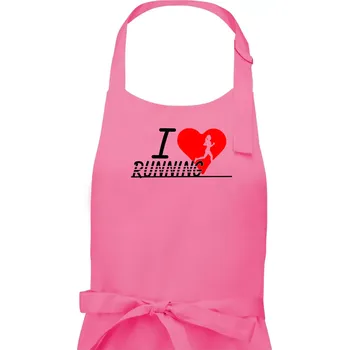 Kuchyňská zástěra I love running holka - Dámská zástěra na vaření - Univerzální velikost ( Růžová )