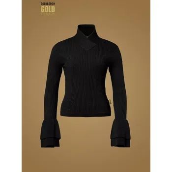Cyklistické kalhoty Dámský svetr Goldbergh Fiori Long Sleeve Knit Sweater Black