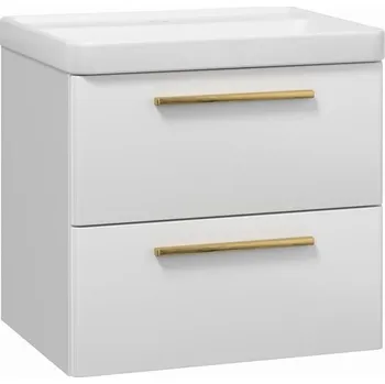 Koupelnový nábytek EBS Urban Skříňka s umyvadlem 61cm, bílá lesk/madlo zlatá kartáčovaná URBAN61BZ