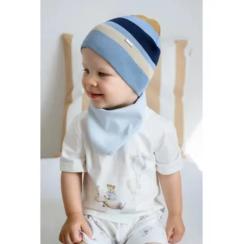 Čepice Dětská bavlněná čepice Jamiks LOGAN LOGAN.Nak.glow.JWH046.K modrá 55X, vel. 48