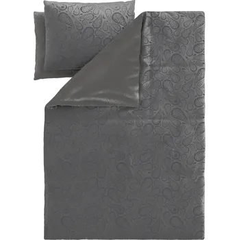 Povlečení LIVARNO® Plyšové ložní povlečení šedé 2dílné 220 x 240, 70 x 90 cm zipový uzávěr