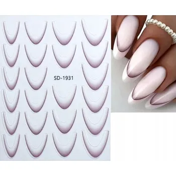 samolepka Samolepky na nehty Hnědé Proužky pro francouzskou manikúru ozdoby S172