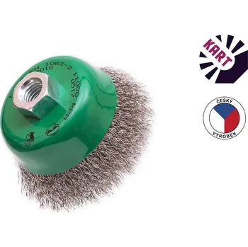 Brusný kartáč KART Hrnkový kartáč z vlnitého drátu ø 75 mm - nerez