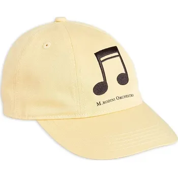 Kšiltovka Dětská bavlněná kšiltovka Mini Rodini Note 2526510423 žlutá 10X, vel. 48/50