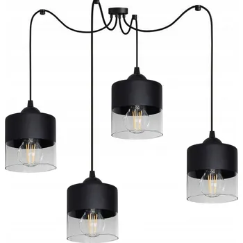 ZÁVĚSNÁ STROPNÍ LAMPA SKLENĚNÁ PAVOUK 4 ZDROJE E27 LED LOFT