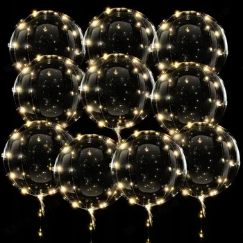 Balónek Svítící LED balónek 10 ks Bobo dekorace svítící balónek