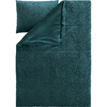 Povlečení LIVARNO® Plyšové ložní povlečení zelené 140 x 200, 70 x 90 cm zipový uzávěr