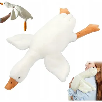 plyšák PLYŠOVÁ HUSA POLŠTÁŘ PLYŠOVÝ MAZLÍČEK PŘÍTULNÍČEK ANTIALERGICKÝ K DEKORACI 90 CM