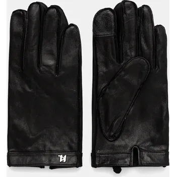 Rukavice Kožené rukavice Karl Lagerfeld pánské, černá barva, A4M33065 99X, vel. M