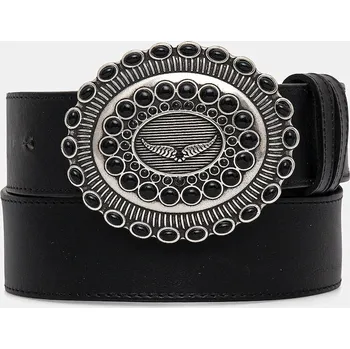 Opasek Kožený pásek ZADIG&VOLTAIRE dámský, černá barva, LWBT00279 LWBT00279.19W.001 99X, vel. 90