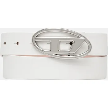 Opasek Oboustranný kožený pásek Diesel OVAL D LOGO B-1DR W REV II dámský, bílá barva, X09874.P1245 00A, vel. 85