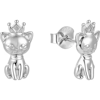 Náušnice Olivie Stříbrné náušnice KOČKA 9943 Ag 925; ≤2,5 g.