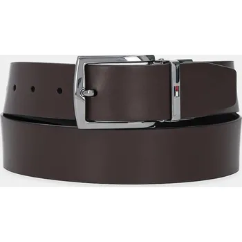 Opasek Oboustranný kožený pásek Tommy Hilfiger AM0AM13012 hnědá 89X, vel. 90