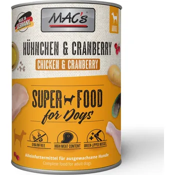 6x400g MAC's Adult Superfood - Kuřecí a brusinky