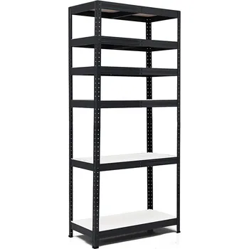 regál Policový regál Trestles RH 2200x1000x400, nosnost 2100 kg, 6 polic bílých Barva: černá