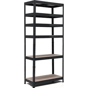 regál Policový regál Trestles RH 1800x900x500, nosnost 2100 kg, 6 polic Barva: černá