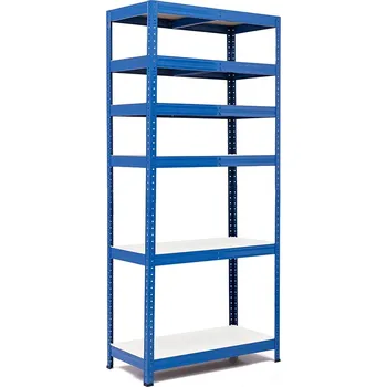 regál Policový regál Trestles RH 1800x900x450, nosnost 2100 kg, 6 polic bílých Barva: modrá