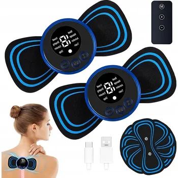 Masážní přístroj ELEKTROSTIMULÁTOR BŘIŠNÍCH SVALŮ A STEHEN, 2 KUSY, DÁLKOVÉ OVLÁDÁNÍ, 8 PROGRAMŮ MASÁŽE