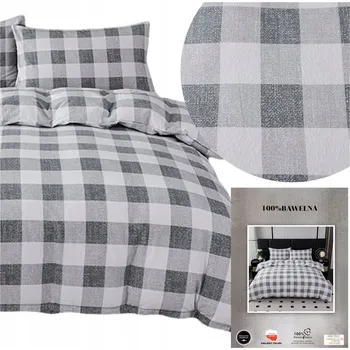 Povlečení Povlečení FLANELOVÉ 200x220 HRUBÁ TEPLÁ flanelová bavlna komplet ANN mřížka