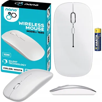POČÍTAČOVÁ MYŠ NANO BEZDRÁTOVÁ BLUETOOTH TICHÁ OPTICKÁ MYŠ BÍLÁ