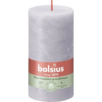 Svíčka Bolsius Rustic Shine Válec 68×130 mm – Frosted Lavender (fialová)