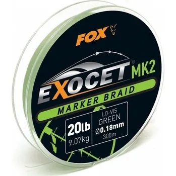 Fox Splétaná Šňůra Exocet MK2 Marker Braid 300 m 18 mm 9,07 kg Green
