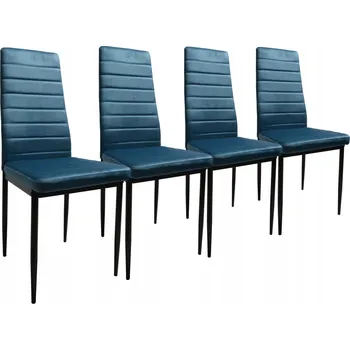 Sada 4 Židlí Velur Modrá Elegance a Komfort HIT glamour moderní