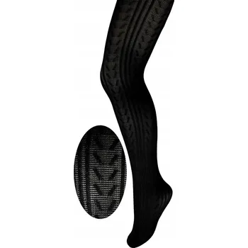 Dívčí punčocháče z mikrovlákna 3D rybí kost černá Milusie, vel. 152/158