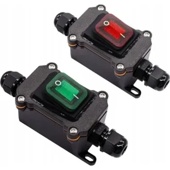 vypínač KOLÉBKOVÝ SPÍNAČ PODSVÍCENÝ VODOTĚSNÝ HERMETICKÁ KABELOVÁ KRABICE 250V