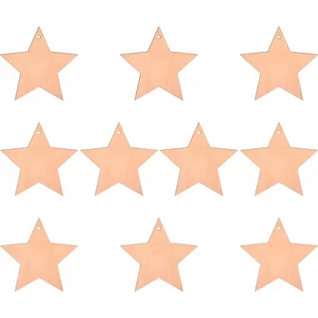 Vánoční dekorace Vánoční Koule dřevěná Sarts hnědá hvězda 6 cm 10 ks