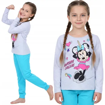 Dívčí pyžamo DISNEY Minnie Mouse bavlněné pyžamo s dlouhým rukávem 100% BAVLNA 110 cm