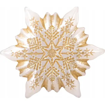 Talíř Talíř BLITS sněhová vločka bílý 17 cm HOMLA