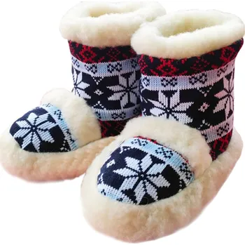 Pánská zimní obuv Ovčí věci TV bačkory NORSKÉ vysoké tmavě modré Velikost: 36-37