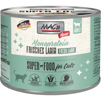 24x200g MAC's Cat Mono Sensitive - jehněčí
