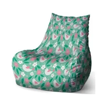 Obývací pokoj Dětský sedací vak Bean Květiny a ptáčci: 60 x 70 x 70 cm