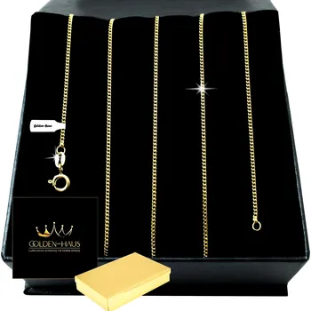 Řetízek ZLATÝ JEMNÝ PÁNSKÝ ŘETÍZEK 50 cm / 1,5 mm STŘÍBRO 925 + ZLATO 585 POZLACENÝ