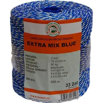 Ohradník LACME Polyetylenové lanko pro elektrické ohradníky EXTRA MIX BLUE 3 mm