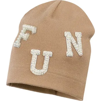 Čepice Dětská čepice Jamiks MADONNA MADONNA.Nak.gl.JWH070.G hnědá 82X, vel. 56