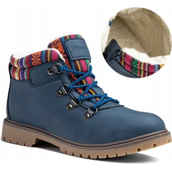 Dámská zimní obuv Nad kotník Kotníkové Boty ZATEPLENÉ pohodlné VLNĚNÉ boty trekingové boty NA ZIP Wojtyłko