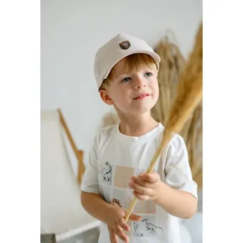 Kojenecká čepice Dětská bavlněná kšiltovka Jamiks REMIK REMIK.or.Na.gl.JLH102.K béžová 80X, vel. 50