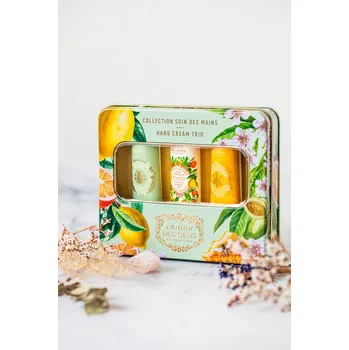 Kosmetická sada Panier des sens Dárkový set krémů na ruce v plechové krabičce - zelený